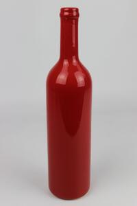 Červená keramická váza ve tvaru láhve 32 cm