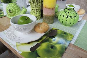 Zelené jablečné korkové prostírání na stůl 6 ks