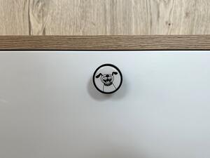 In-Design Nábytková knopka Bianco černá, motiv pes V106