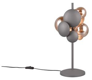 Stolní lampa se skleněným stínidlem v šedo-zlaté barvě (výška 50 cm) Bubble – Trio Select