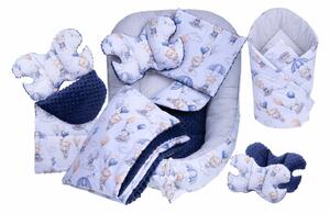 BabyMAM Set pro miminko do postýlky 6v1 MyBaby Minky Barva: modrá-zvířátka