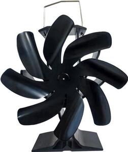 Ventilátor s lamelami (4 kusy) – termoelektrický, poháněný teplem – hliníkový – kompaktní – pro vnitřní použití – ventilátor pro krb