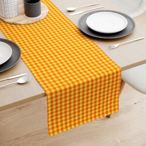 Goldea běhoun na stůl 100% bavlna - malé oranžovo-žluté kostičky 35x160 cm