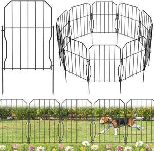 Sada 10 dekorativních kovových plotů do zahrady – 31 x 41 cm – Odolné, nerezavějící, vhodné do zahrady, pro oddělení prostor, na terasu, pro venkovní dekorace
