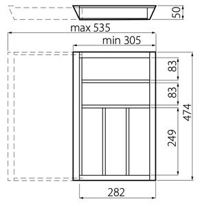 In-Design Příborník dřevěný REGUL 474 mm, buk - různé šířky Šířka příborníku (mm): 305 - 535