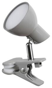 Rabalux 1480 NOAH - Stolní LED lampička se skřipcem na desku stolu nebo poličku v šedé barvě, LED 5W, 3000K (Skřipcová lampička s vypínačem na kabelu)