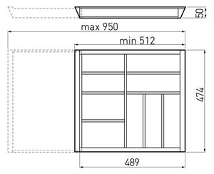 In-Design Příborník dřevěný REGUL 474 mm, buk - různé šířky Šířka příborníku (mm): 305 - 535