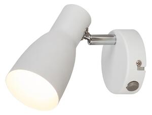 Rabalux 6025 EBONY - Bodové svítidlo v bílé barvě s vypínačem, 1 x E27 (Moderní bílá jednobodovka s vypínačem na svítidle)