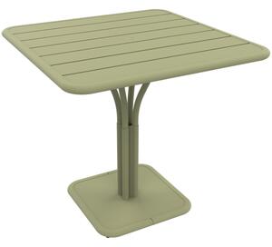 Světle zelený kovový stůl Fermob Luxembourg Pedestal 80 x 80 cm