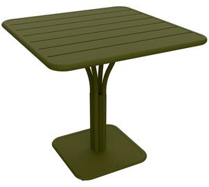 Zelený kovový stůl Fermob Luxembourg Pedestal 80 x 80 cm - odstín pesto