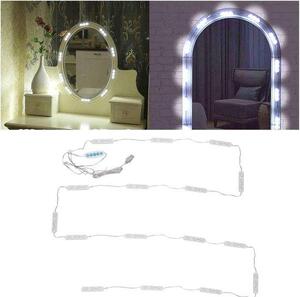 LED osvětlení zrcadla – stmívatelné osvětlení v hollywoodském stylu – USB světelný pás pro zrcadla, vhodný pro toaletní stolky a koupelny – chladné světlo