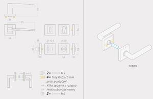 AC-T SERVIS Dveřní klika RONAN nerez/černý lak - rozetová Mechanizmus rozety: Kovová konstrukce, Provedení kliky: vč. rozety WC