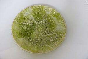 Zelený talíř z lámaného skla 32cm