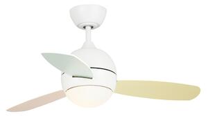 Sulion 075836 Kuma, bílá a různobarevná, stropní ventilátor se světlem
