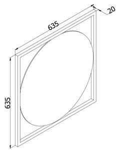 In-Design Zrcadlo QuadroLine - zlatý hliníkový rám, 635x635 mm