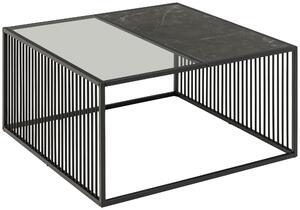 KONFERENČNÍ STOLEK, černá, sklo, kompozitní dřevo, 80/80/40 cm MID.YOU - Konferenční stolky, Online Only