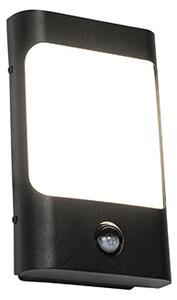 Nástěnné svítidlo černé včetně LED IP44 s pohybovým senzorem - Khuvan