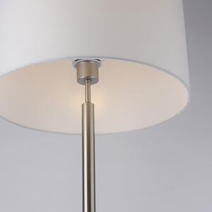 Stojací ocelová lampa s bílou lampou na čtení včetně LED a stmívatelnou - Matija
