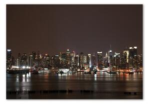 Foto obraz sklo tvrzené New York noc osh-28391328