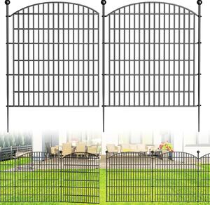 Plotové brány pro psy - Kovové plotové brány - 770 x 80 cm - 10 prvků - Černá barva