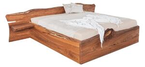 Masivní designová postel ELBIANA s úložným prostorem z jilmového dřeva, 200x180