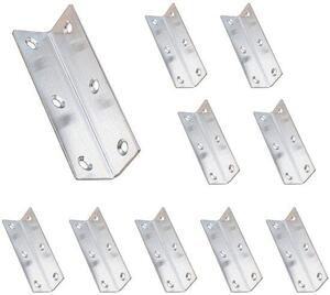 Dailygoods - Rohová konzole 90°, ohnutý design - Nerezová ocel - L-tvará konzole - Držák na police - 100x25x25 mm - Robustní spojení - Držák na police
