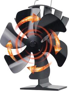 Ventilátor pro kamna, ventilátor pro spalování dřeva, ventilátor poháněný teplem, ventilátor pro kamna, ventilátor pro krb, ventilátor pro kamna/pelety/dřevo/krb