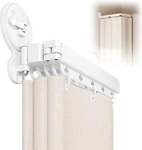 Závěsná tyč na závěs do sprchy s přísavkami, trojramenná, teleskopická tyč 70-104 cm, bez nutnosti vrtání, ideální do koupelen, oken, kuchyní a pro oddělení prostor