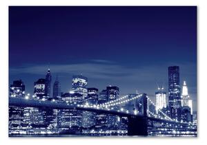 Moderní skleněný obraz z fotografie New York noc osh-33616202