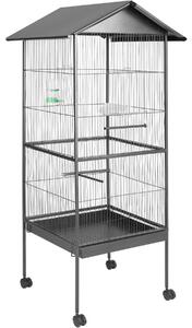 Tectake Voliéra 162cm vysoká se stříškou - antracit