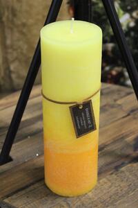 Žlutě oranžová voňavá svíčka válec 22cm
