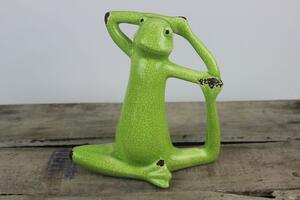 Zelená keramická žába 10cm