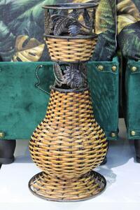 Hnědá dekorační ratanová váza 43cm