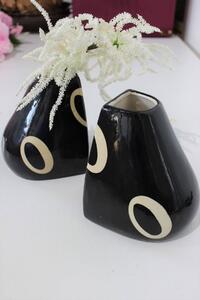 Černá váza BLACK&WHITE 2ks 14cm