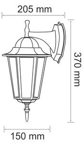Venkovní nástěnné svítidlo 1xE27/20W/230V IP43 patina