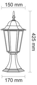 Venkovní lampa 1xE27/20W/230V IP43 42,5 cm patina