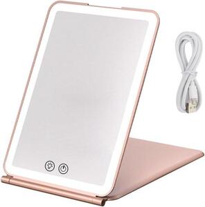 Přenosné zrcadlo na make-up s 72 LED světly, nabíjecí, s nastavitelnou intenzitou a třemi barevnými režimy pro dokonalé líčení a osvětlení