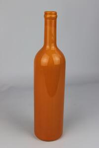 Oranžová keramická váza ve tvaru láhve 32cm