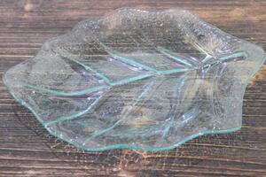 Průhledná skleněná dekorační miska 28cm
