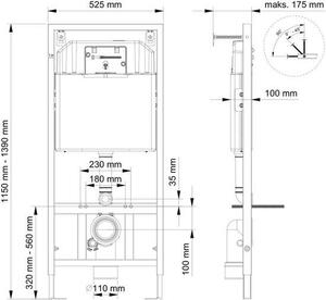 Přední stěna prvek - Odložené umyvadlo - toaletní Instalace - 400 kg nosnost - 3/6 litrový objem cihly - modrá
