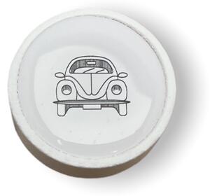 In-Design Nábytková knopka Nero bílá, motiv auto V34