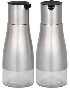 Dávkovač na olej a ocet, 2 ks, Ø 6,5 cm, 18,5 cm, nerezová ocel/plast KESPER 13906