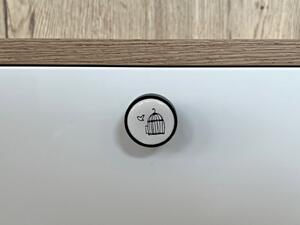 In-Design Nábytková knopka Bianco černá, motiv klícka V38