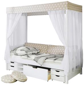 POSTEL S NEBESY, 90/200 cm, bílá, béžová MID.YOU - Online Only dětské postele, Online Only