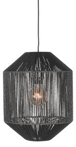 LABEL51 Závěsná lampa Hanging lamp Ibiza - Black - Jute - 1-Lichts Cilinder