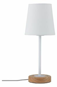 Paulmann stolní lampa Neordic Stellan 1-ramenné látkový širm bílá/dřevo 796.36 P 79636