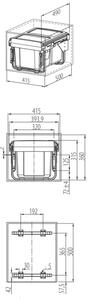In-Design Odpadkový koš GATOR nízký, šířka 450 mm 2x15l