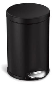 Pedálový odpadkový koš Simplehuman – 4,5 l, kulatý, matná černá ocel