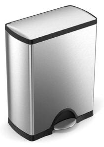 Odpadkový koš na tříděný odpad, Simplehuman – 30/16 l, obdélníkový, matná ocel, FPP