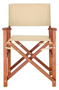 FurniGO Režisérská dřevěná židle Cannes - krémová